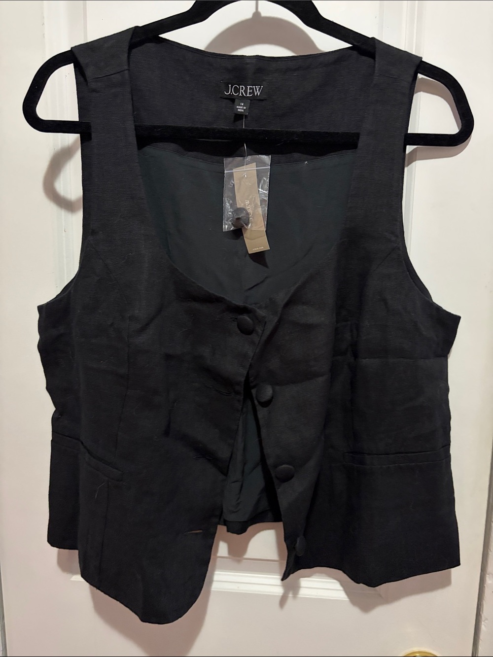J. Crew Black Button-Front Women's Vest